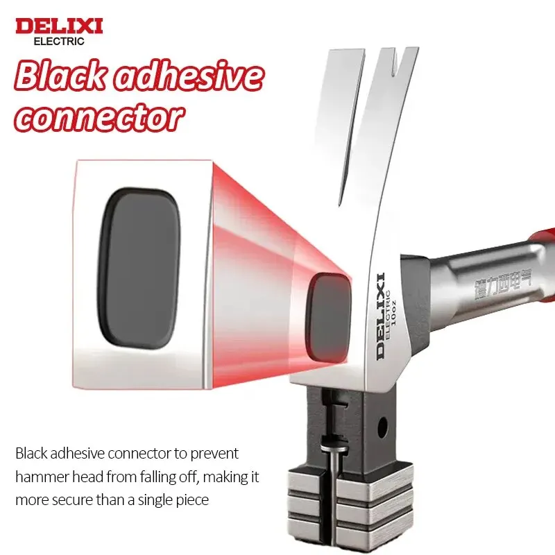 DELIXI ELECTRIC Claw Hammer Woodworking Hammer Nail Up Tool Multi-functional High Carbon Steel,claw hammer