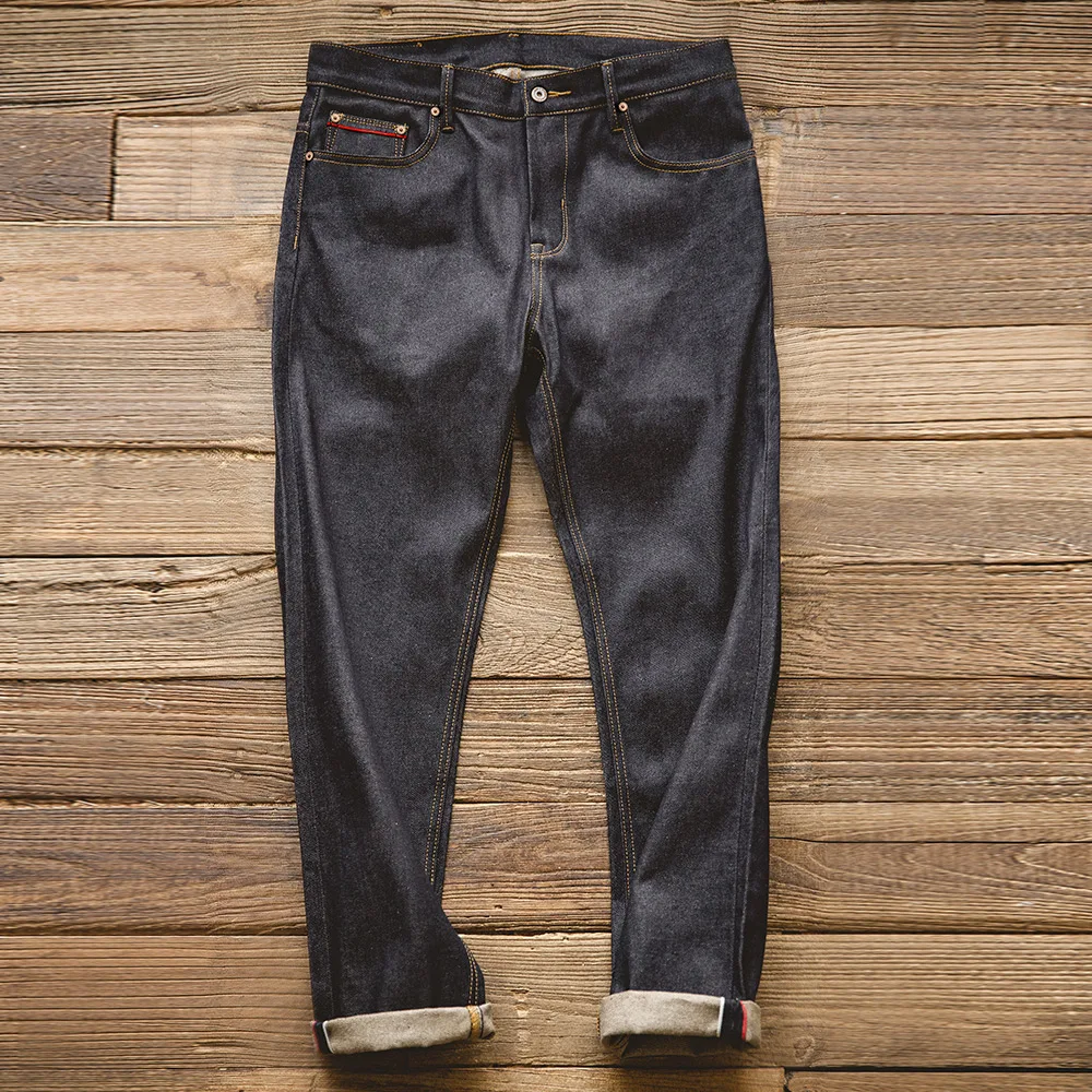 Maden Retro 11.6oz Selvedge Raw Denim Jeans Regular Fit Cotton Pants for Men with Zip Fly High Quality Versatile Trousers 3