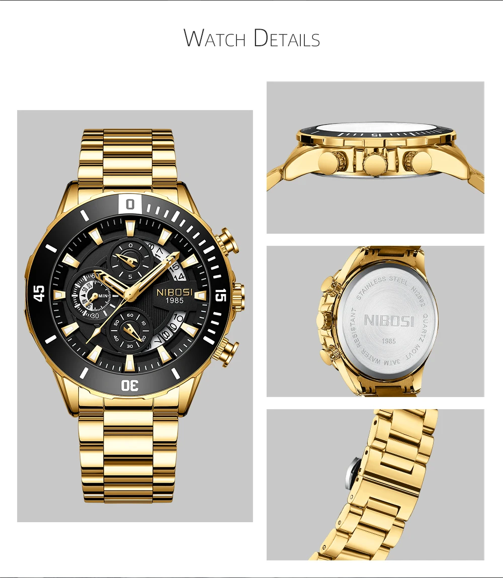 Quartz & Waterproof Watch 2592 Nibosi