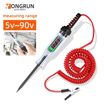 자동차 트럭 전압 회로 테스터 디지털 LED 긴 프로브 펜 전구, 자동차 진단 도구, 자동 수리, 6V, 12V, 24V, 36V, 70V DC