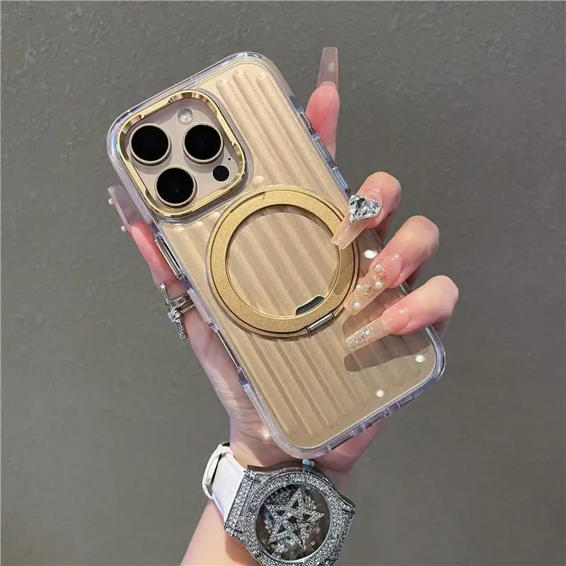 Magnetic Luggage Phone Case With Ring Kickstand For Iphone Pro Max_voghion.com