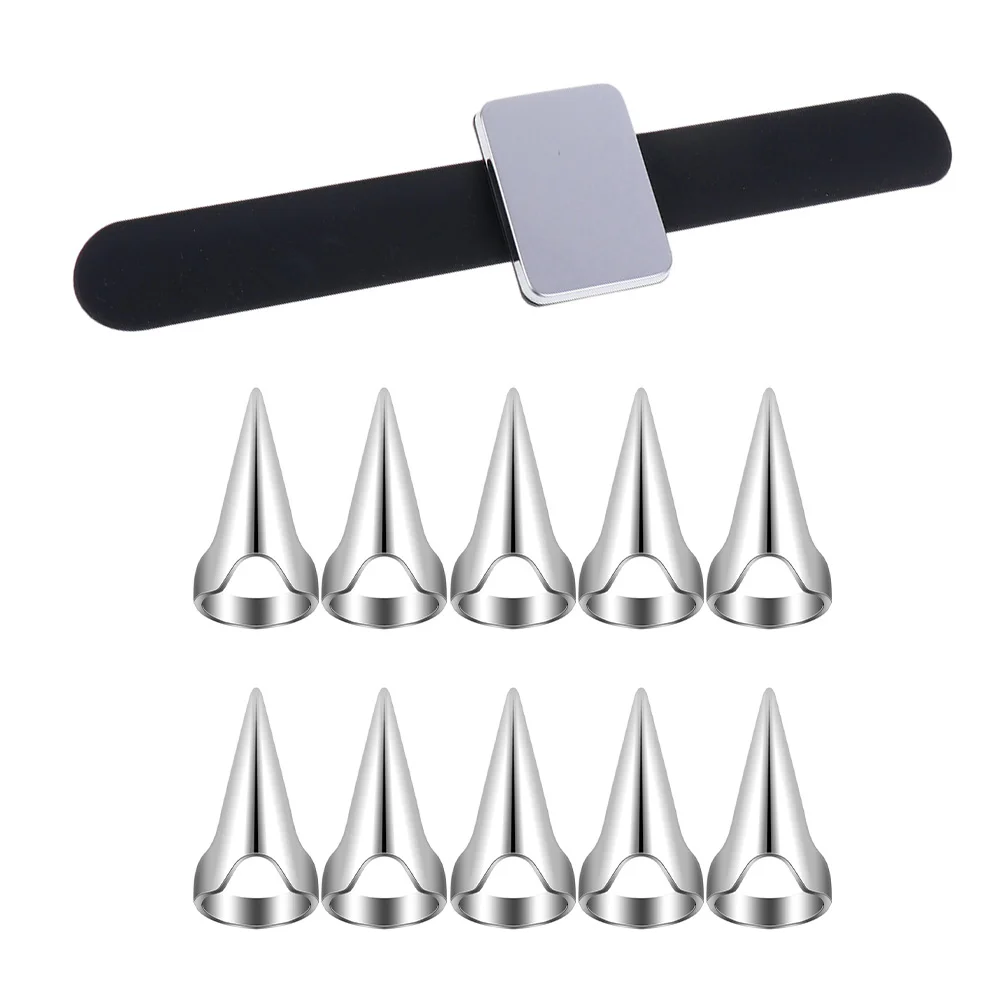 Hair Braiding Tool Pin Bracelet Magnetic Holder Finger Ring Parting Halloween Silica Gel Wrist Accessories