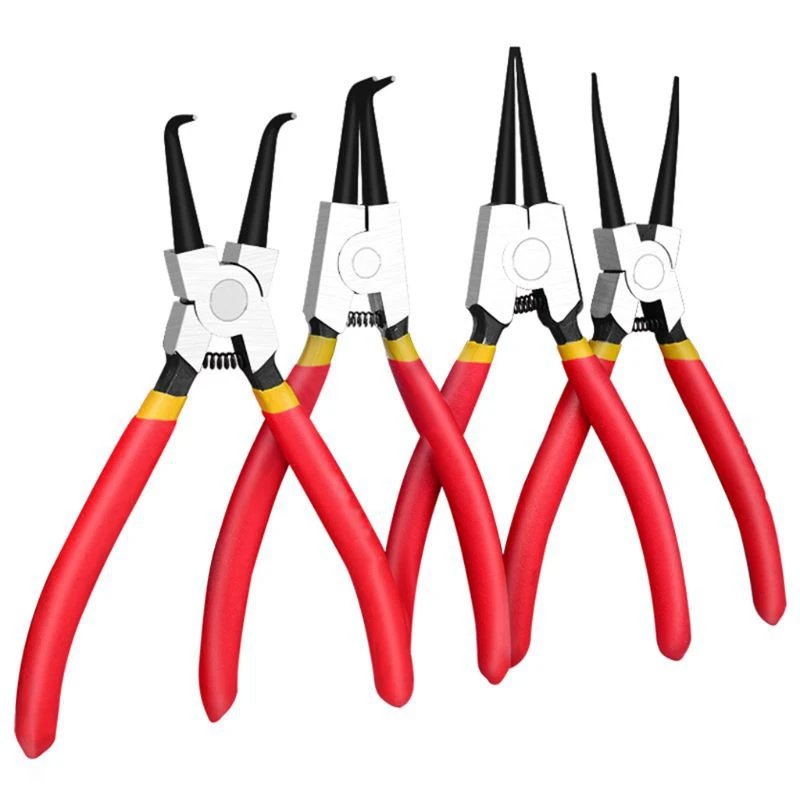 

4 Pcs 7 Inch Circlip Pliers Set Retaining Clip Internal External Spring Bent Straight Snap Ring Disassembly