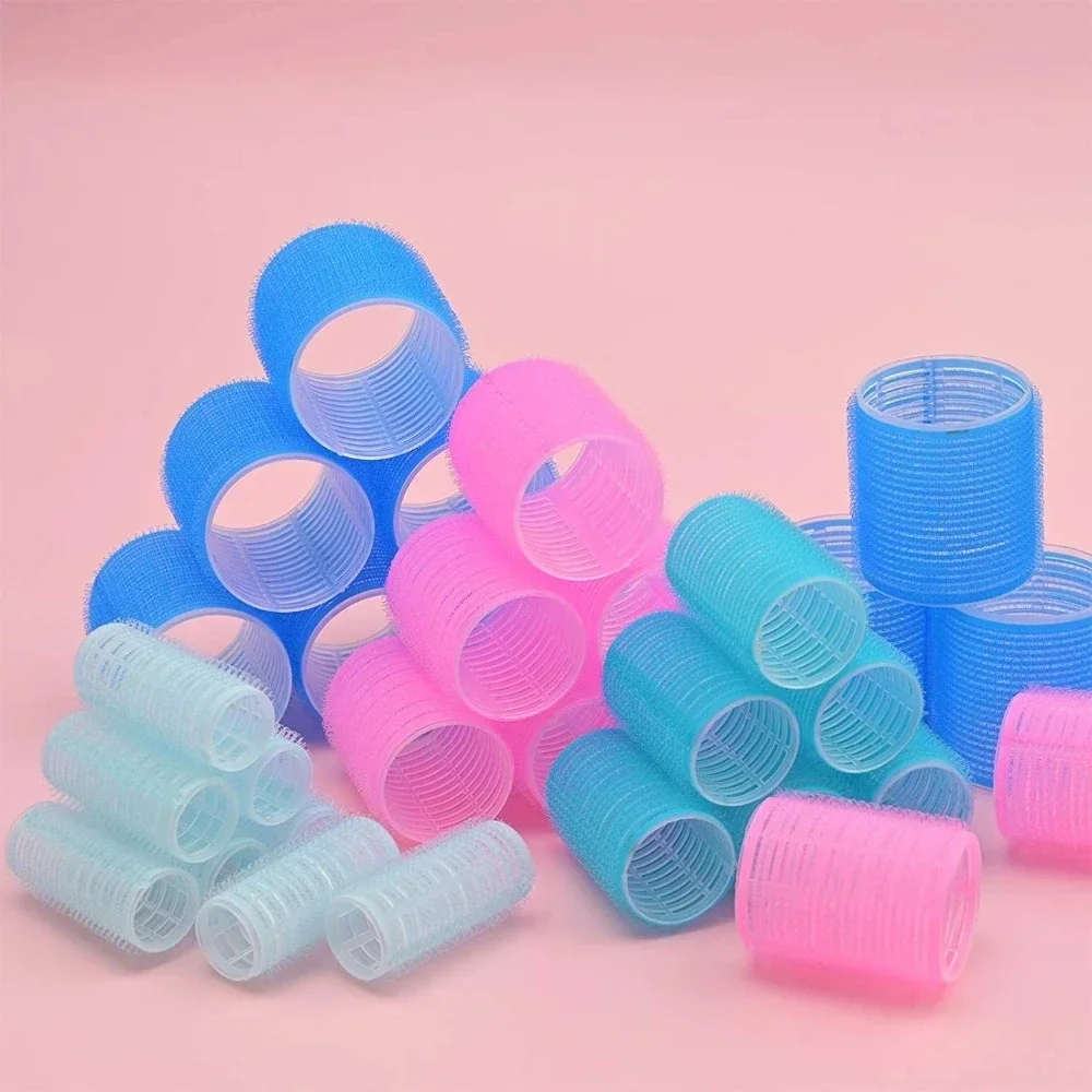 Self-Grip Hair Rollers Heatless Hair Curlers No Heat Bang Volume Self-adhesive Hook & Loop DIY Styling Tool Random Color for hair styling tool,hair curling tools
