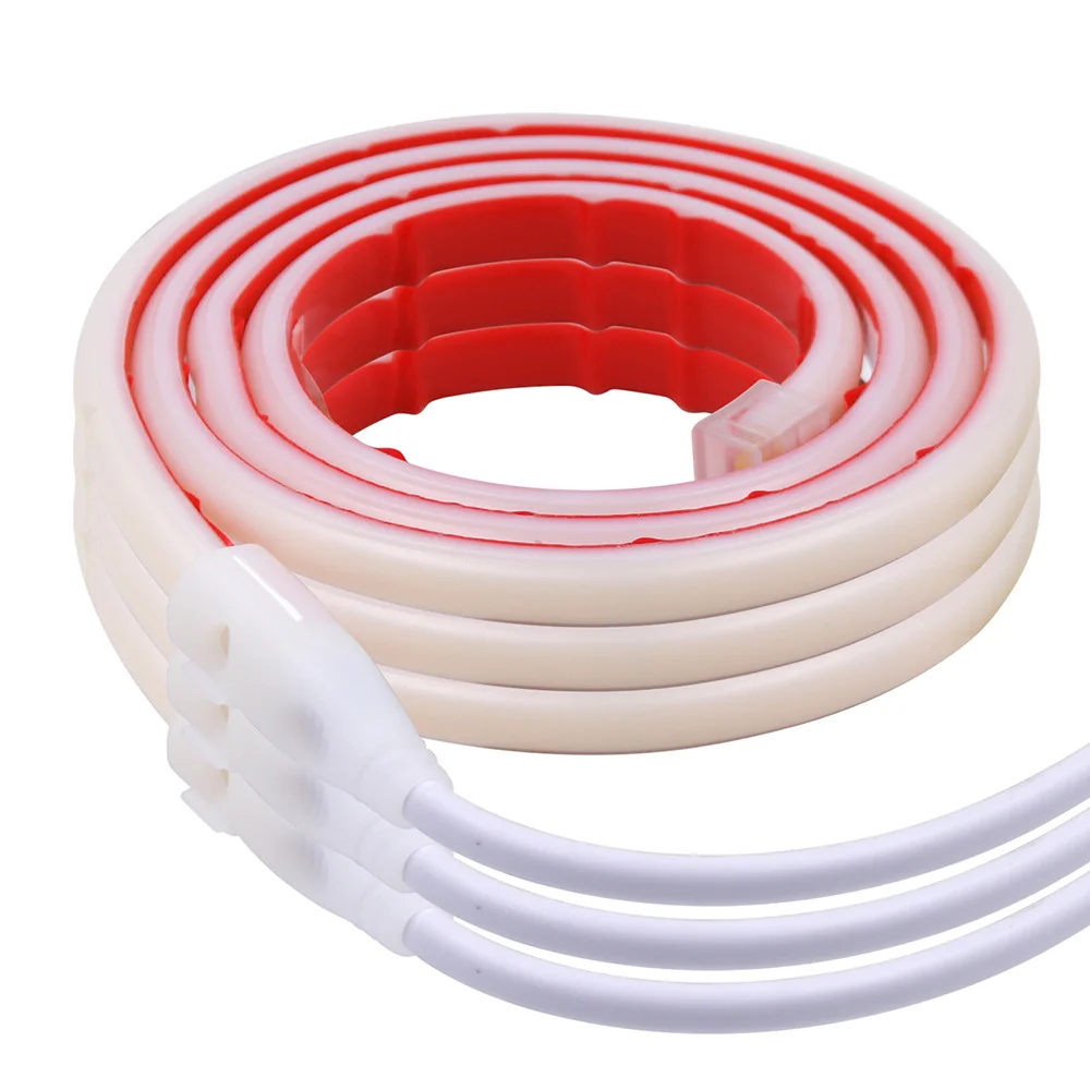 방수 COB LED 스트립 네온 조명, 스위치 전원 키트, 접착 테이프, 288 LED, 유연한 램프, 고밀도 선형 조명, 220V