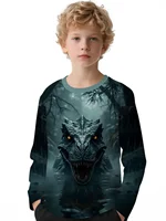 Children's Clothing Boys Tshirt Long Sleeve 3D Dinosaurs Print Kids Summer Clothes Casual Fashion Round Neck Boy Girl Kids' T-Sh