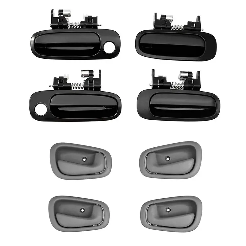 도요타 코롤라 1998-2002 차량용 도어 핸들 키트- 8개 외부 핸들(69206-02050, 69205-02050, 69220-02040) 회색