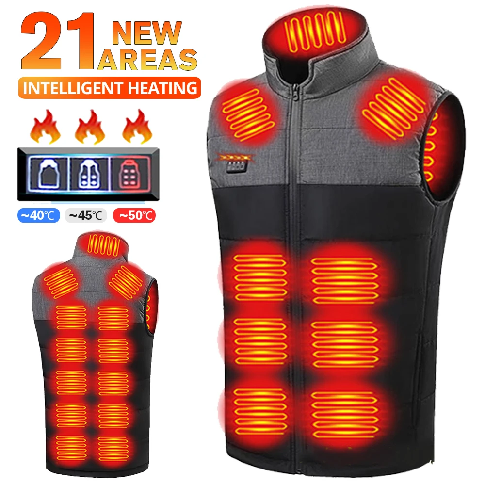 Heated Jacket 21 Areas Self Heating Vest Four Switch Control Men Women Thermal Vest Warm Winter