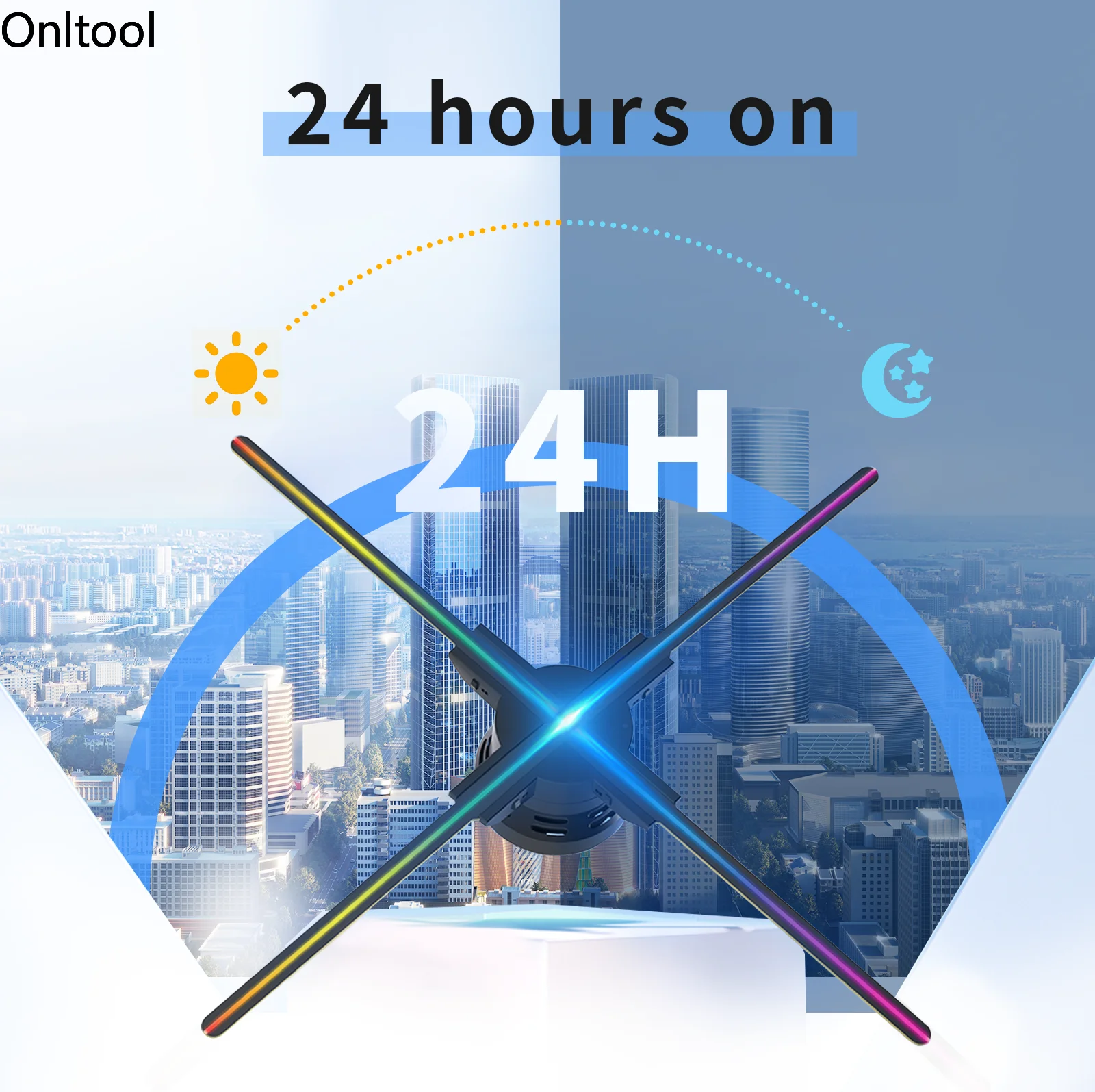 PD12-F65cm 3D Holographic Projection Wifi Led Holographic Light Player Remote Control 3D Fan Advertising Lights 3d hologram fan