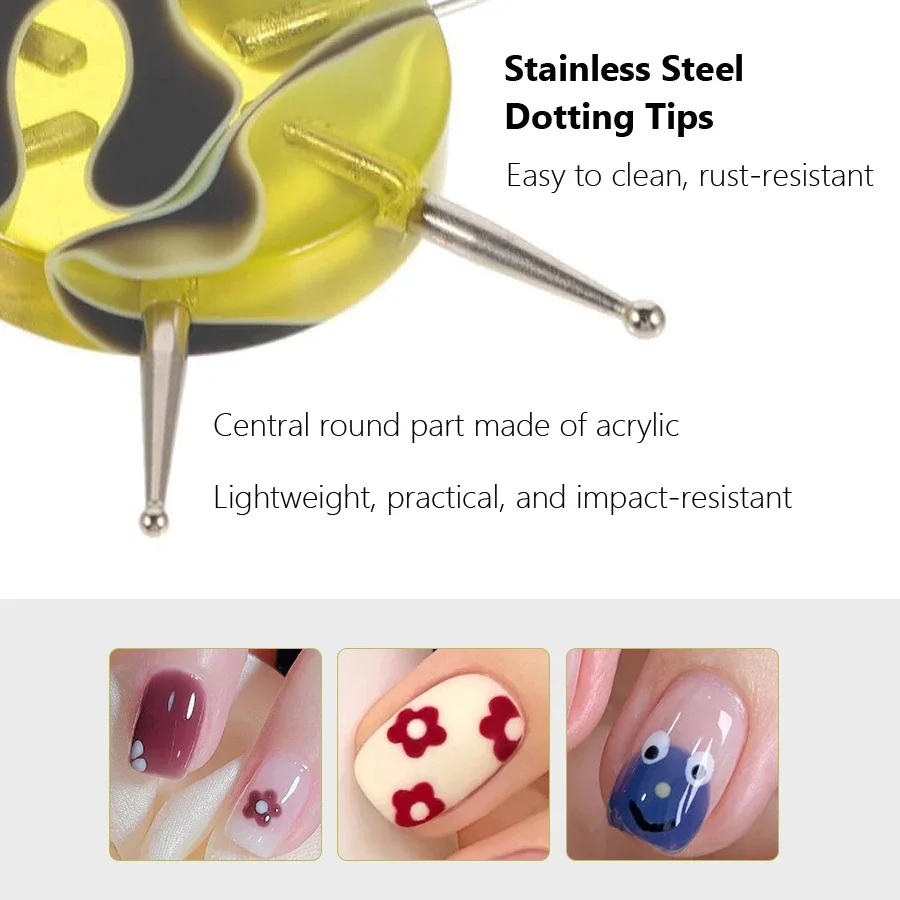 6 Sizes Circular Dotting Tools for Nail Art Multi-Functional Tool for Flowers Dots Clay Sculpting Embossing Pattern nail art tools,clay modelling tools
