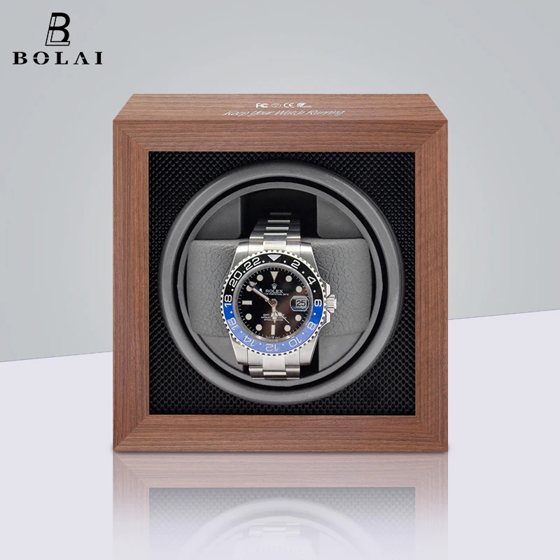 IBBETON Spot Goods Luxury Gift Brand Wood Watch Winder Box High-End 1  Slot Automatic Watches Box with Mabuchi Moto