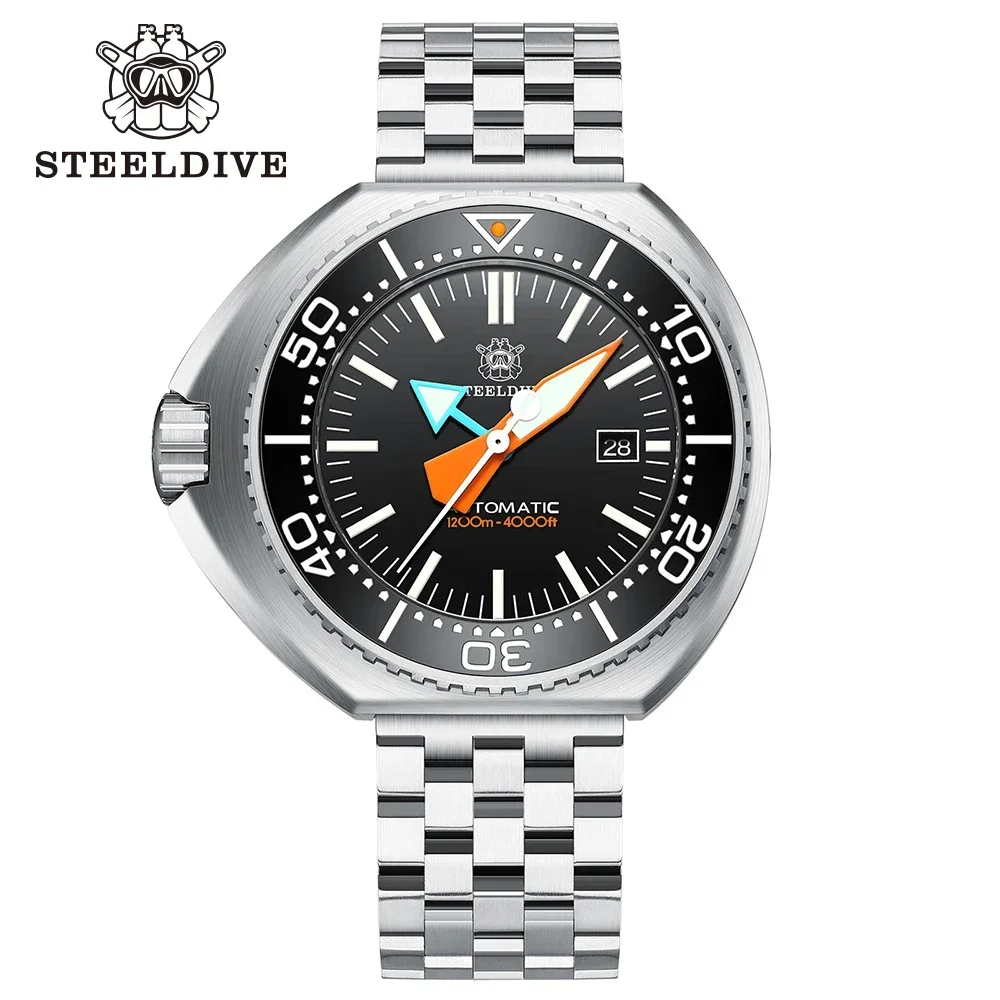 

STEELDIVE SD1985 New Arrival NH35 Automatic Ceramice Bezel 1000M Waterproof Mens Dive Watch 44MM Steel Case BGW9 Blue Luminous