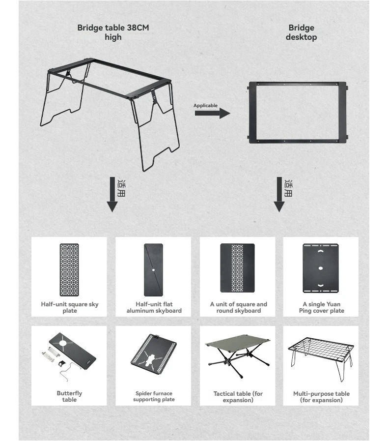 CK-3650-T38 Brückentisch-Kombination, taktischer IGT-Tisch, Campingtisch, leichter tragbarer Outdoor-Klapptisch – Detail 5