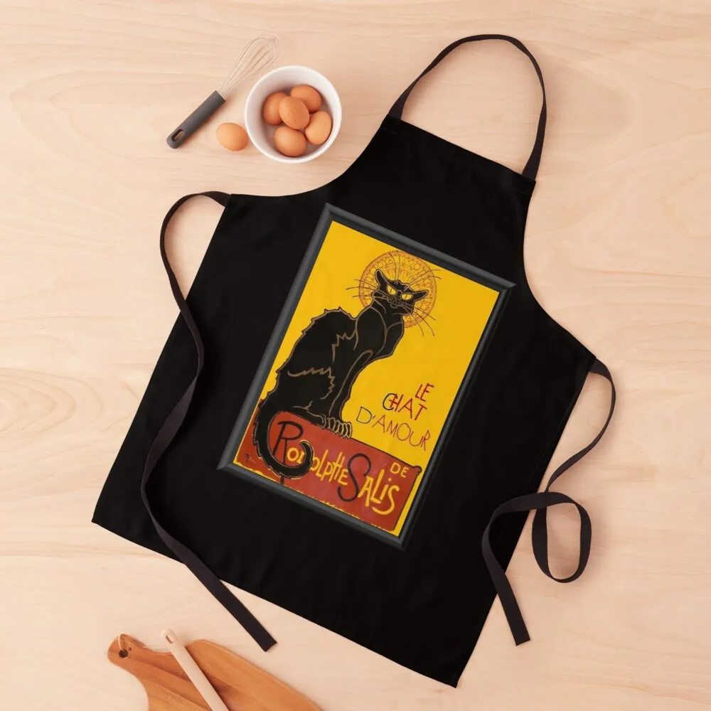 

Le Chat D Amour Black Cat Framed Vector Apron Kitchen aprons woman