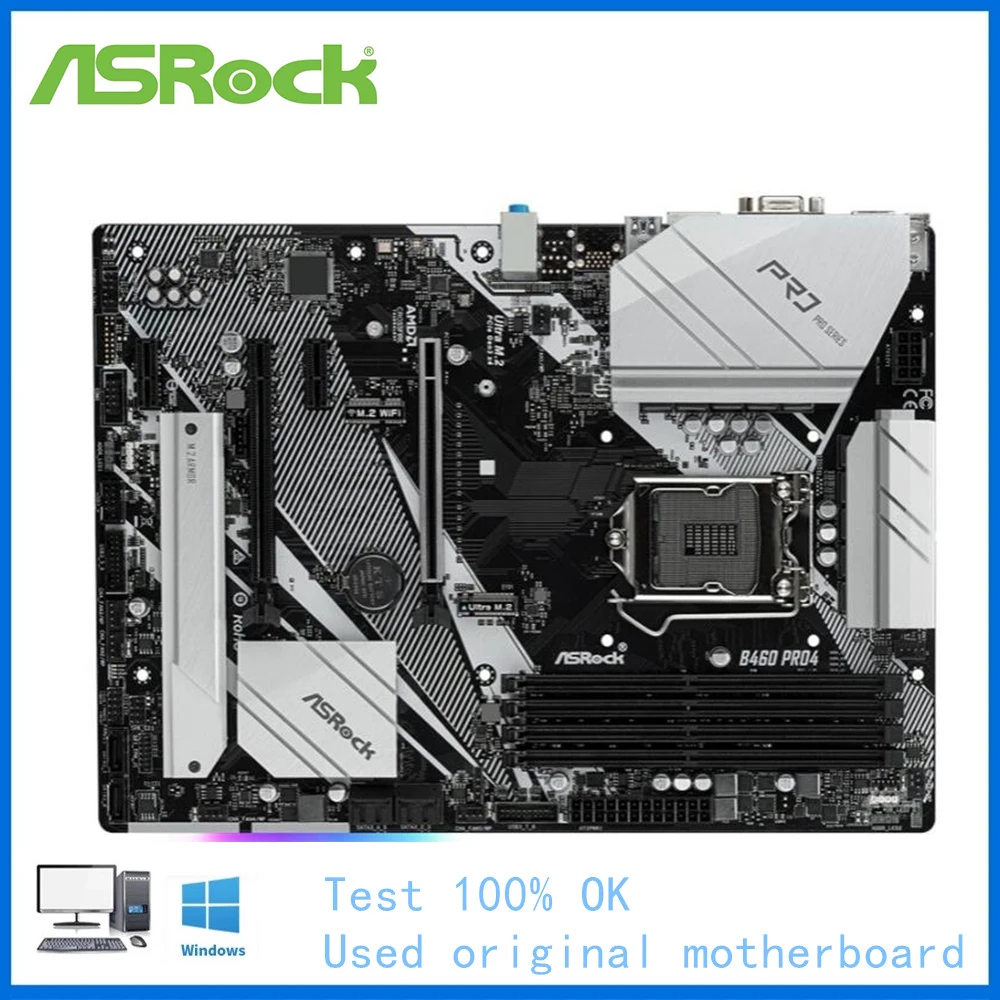 Scheda Madre B460 Utilizzata Per Presa Scheda Madre Asrock B460 Pro4 Supporto Scheda Madre Desktop Lga1200 Ddr4 10400 10700