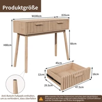 Table console multifonction en bois moderne, table d'appoint pour salon, chambre, bureau, table de canapé, couleur bois naturel 6