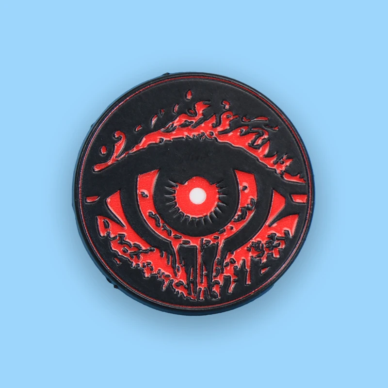 Cartoon Flamme Evil Eye Emaille Metall Lustige Anstecknadel Brosche Abzeichen Rucksack Kleidung DIY Patch Schmuck Geschenk für Kinder Freunde