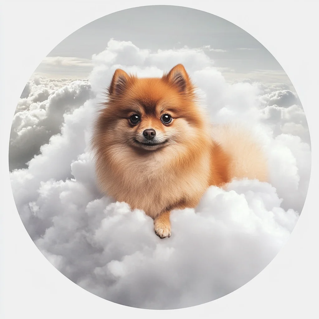 Waterproof Pet Ornaments-Personalized Circular Aluminum Decorative Paintings & Souvenir Tombstones for Pomeranian