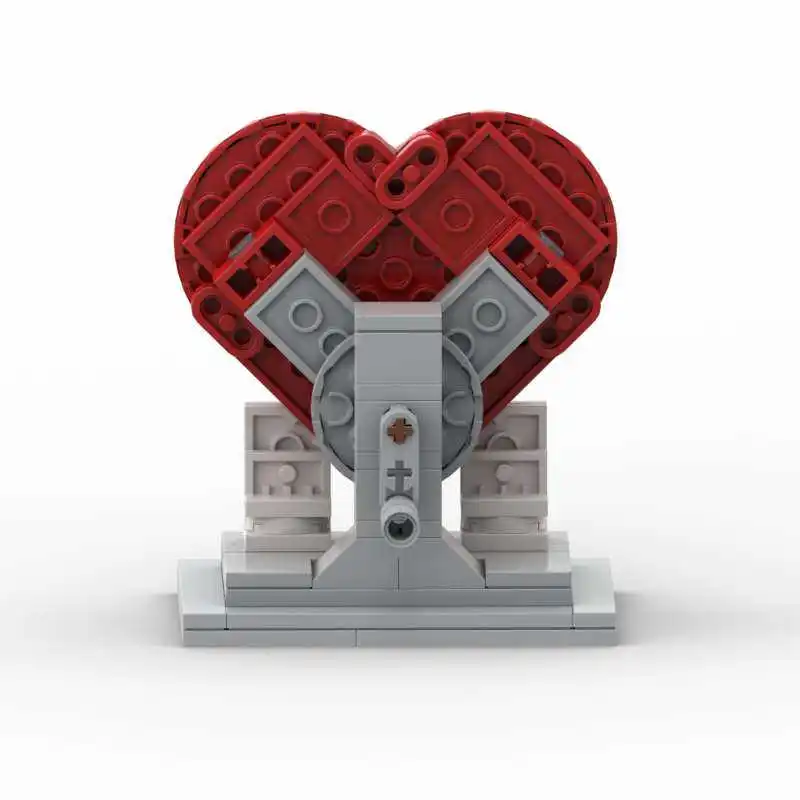 심장 Moc 빌딩 블록 장식 소년과 소녀를위한 작은 입자 모델 장난감 선물