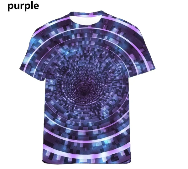 

2023 Summer Short Sleeves 3D Printed 3D Vertigo Hypnosis Pattern Tshirt Men and Women Wear Short-sleeved Tops