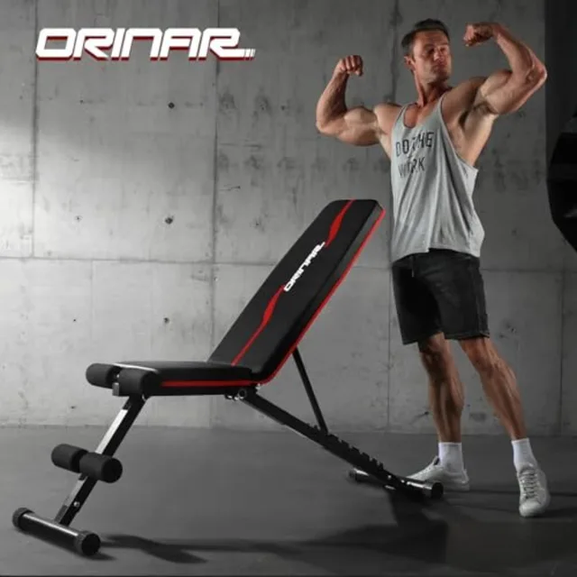 Adjustable Weight Bench Press for Full Body Strength Training Gym Exercise Bench in Black with Incline Decline Function