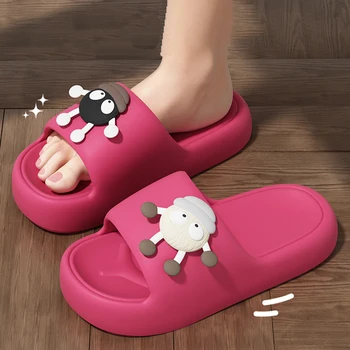 Lovely Cartoon Platform Slippers Women Summer Lightweight Outdoor Non Slip Beach Flip Flops Woman Cute Eva Soft Sole Home Slides 1