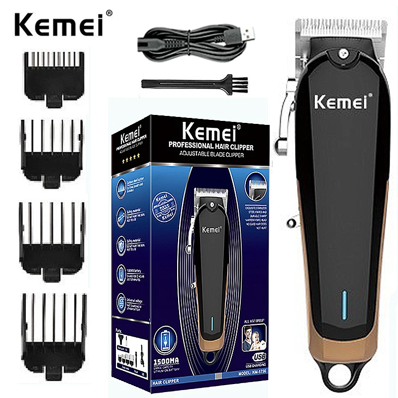 

KM-1756 Professional Hair Clipper Hair Clipper Cordless Hair Clipper Beard Trimmer Men Electric Hair Clipper Rechargeable Haircu