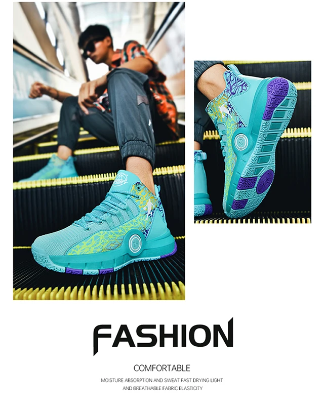 Description Picture 5 of itemKids Basket Shoes Fashion Boys Men Basketball Shoes High Top Basketball Sneakers Boys Lighweight Sport Shoes KidsTraining Shoes
