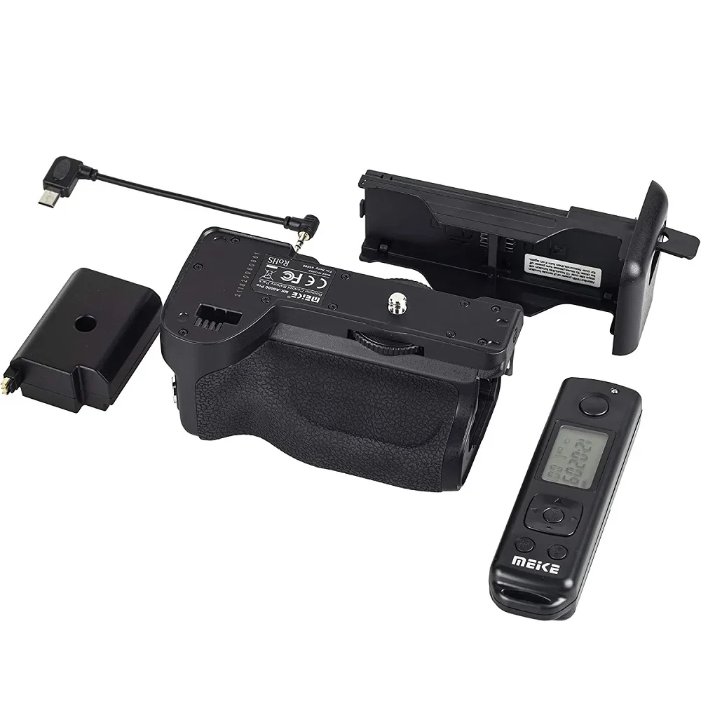 Meike MK-A6600 PRO Vertical Battery Grip Built-in 2.4G LCD Timer Remote Control for Sony A6600 Camera