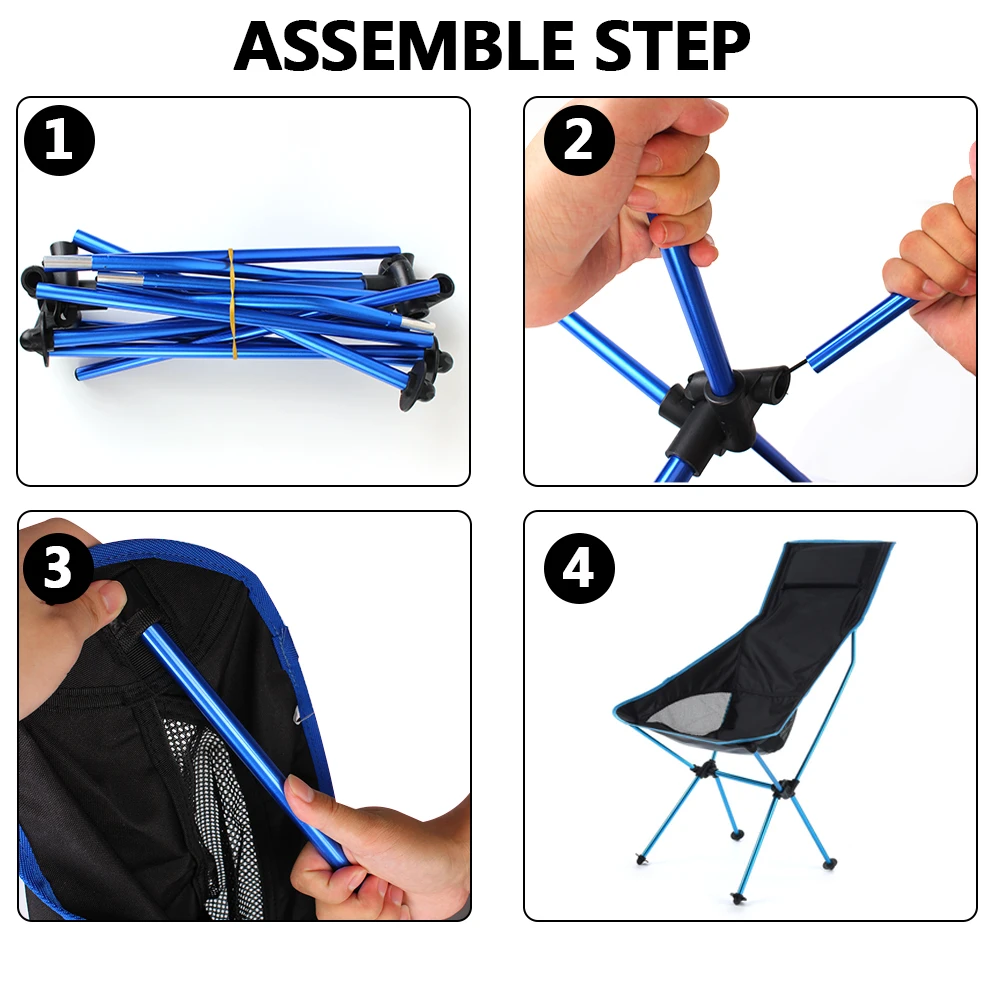 Superhard High Load Aluminiu Foldable Deck Chair Portable Camping Beach Chair Ultralight Folding Chair Outdoor Tools