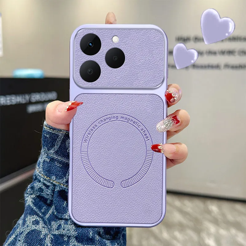 New Vegan Leather Magnetic Ultra-Thin Anti-Drop Case with Wireless Charging Support