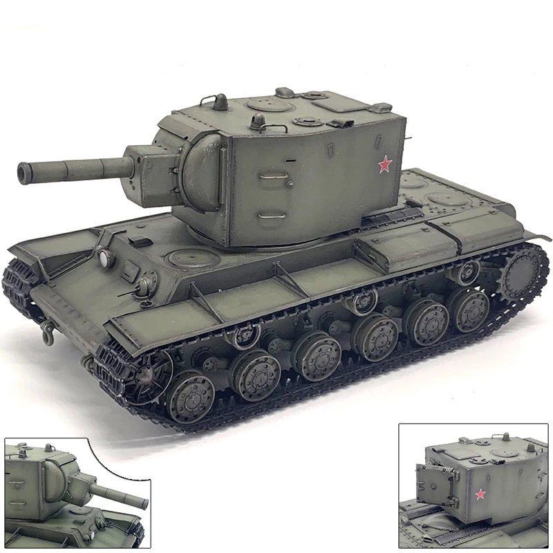 1:35 Scale Model Military Soviet KV-2 Heavy Tank Armored Vehicle Toys Diecast Gift  Collection Display Decoration For Children