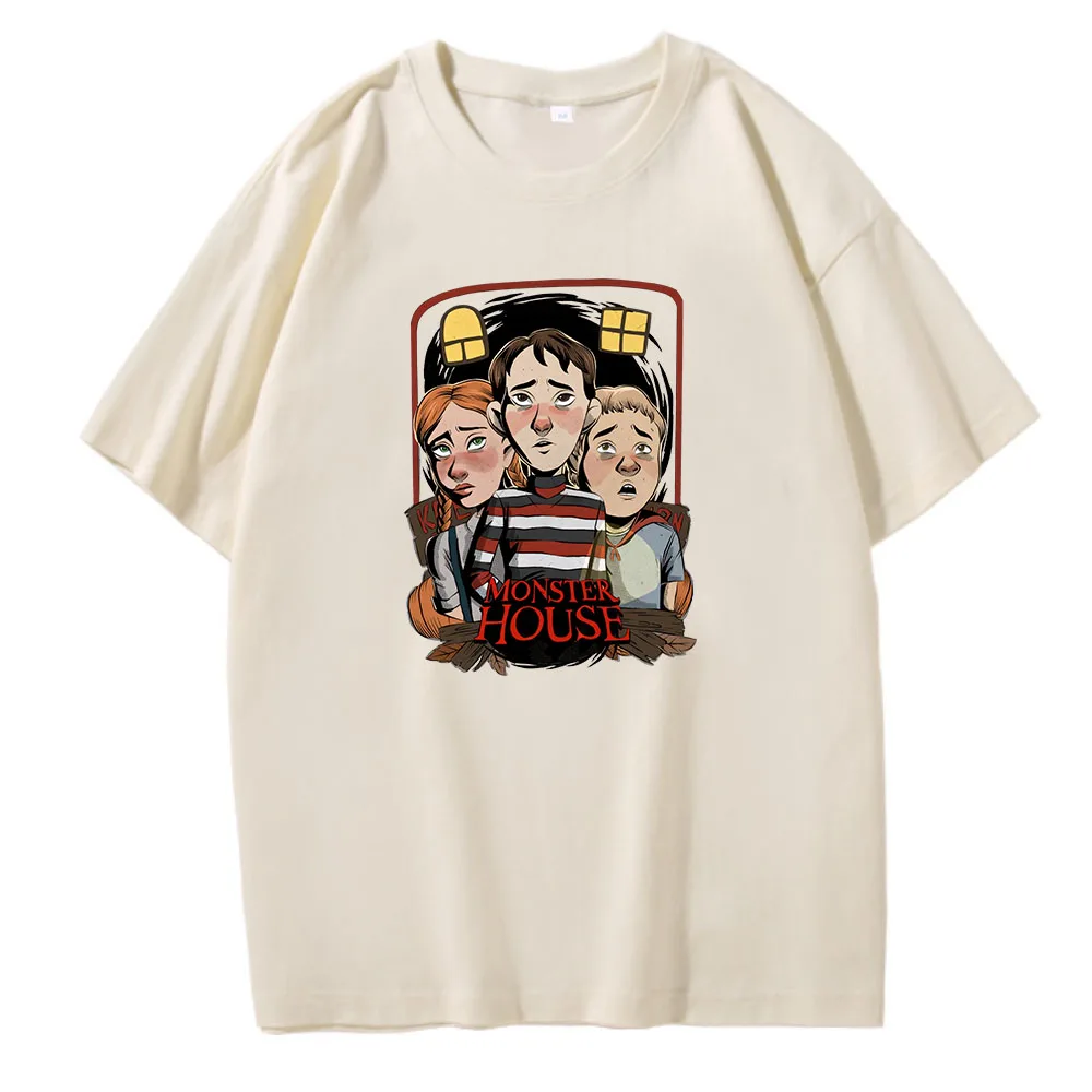 Monster House Cartoon Print Harajuku Kawaii Retro Unisex T-shirt