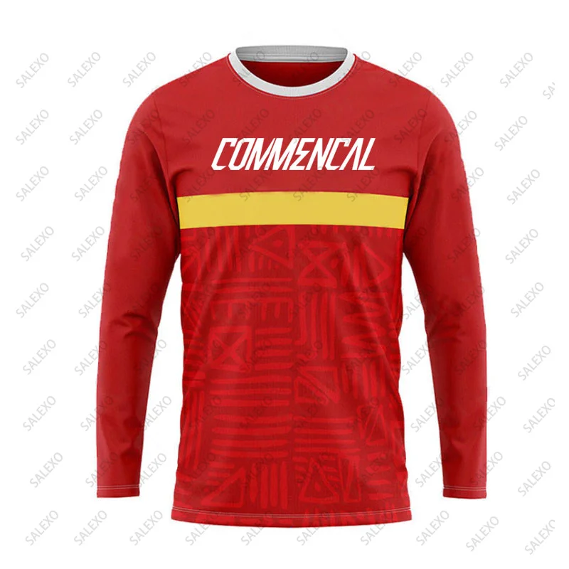 Commencal Men Mountain Bike Jersey Long Sleeve Downhill T Shirt MTB Shirt Offroad Breathable Quick Dry Bicycle Jersey Motocross