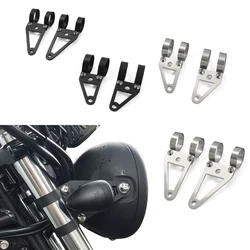 Vintage - Style Handmade Universal Motorcycle Headlight Brackets (32mm silver short)