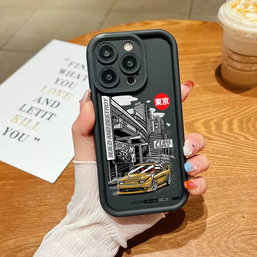 JDM Drift Car Racing Design Soft Phone Case