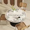JY1210 Round Table Mat Waterproof Oil Resistant Washable Circular Coffee Table Mat with High-end Leather Silicone Tablecloth 2