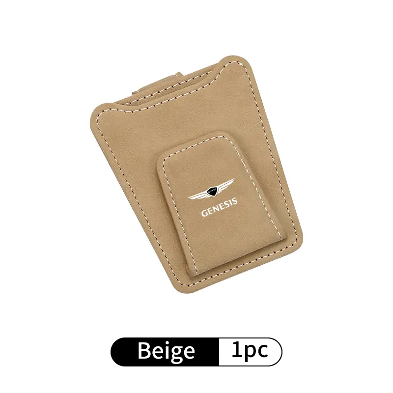 Car Sun Visor Glasses Clip Leather Sunglasses Card Holder For Genesis GV70 GV80 EV BH G80 GV90 2019 2020 2021 2022 2023 G70 G90 - Image 8