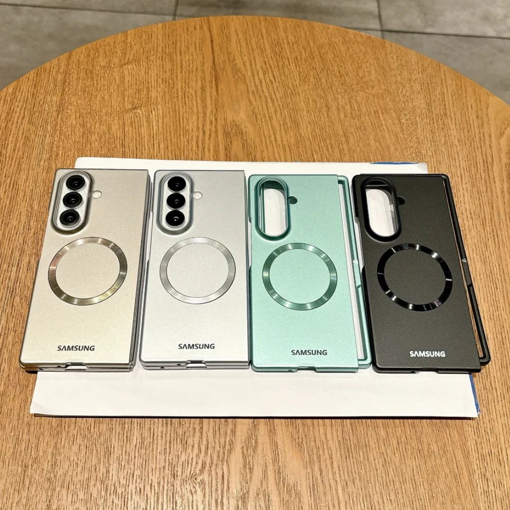 MagSafe Titanium Metallic Magnetic Hinge Case with Wireless Charging Capability