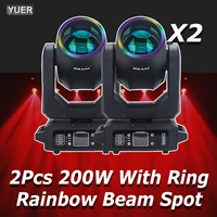 2Pcs/lot 200W LED Moving Head Light With Ring Beam+Spot+18 Rotating Prisms+Rainbow Effect Dmx Stage Light Effect Light Disco Dj 1