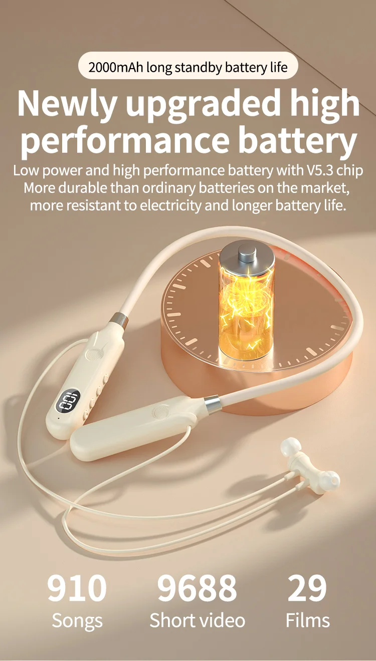 Description Picture 4 of itemBT-12 Wireless Bluetooth Earphones Sports Headphones Card Insertion Digital Display Noise Cancelling Headset HiFi Music Earbuds