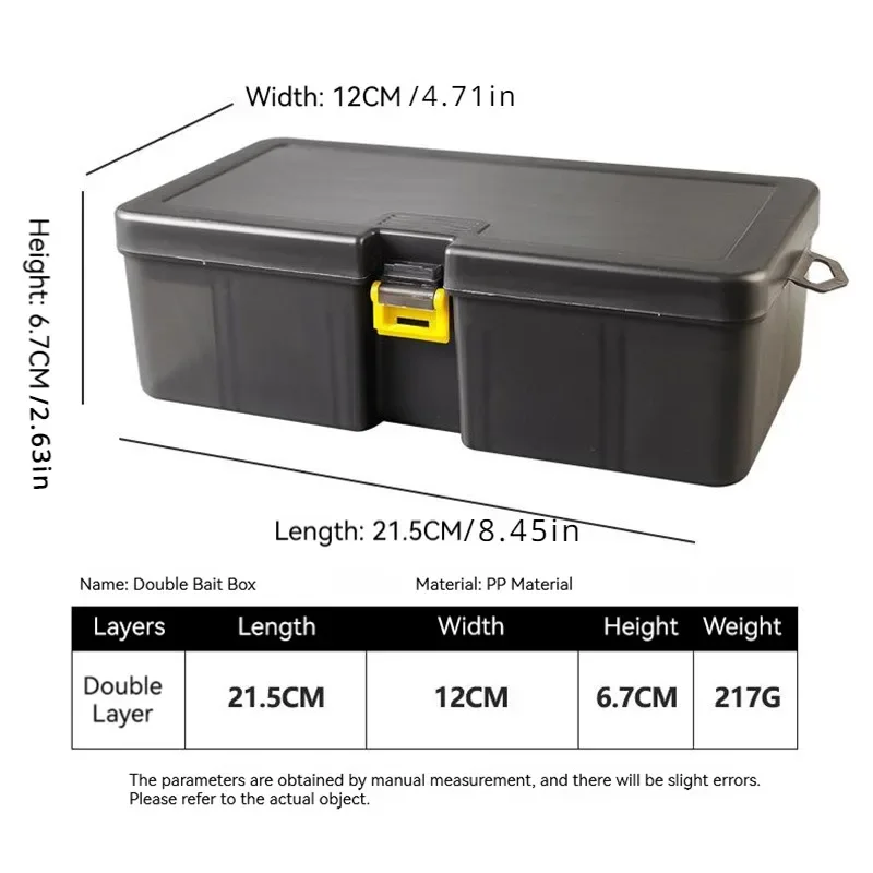 Description Picture 2 of itemDouble Layer Lure Tackle Box Removable Plastic Fishing Tackle Box Fake Bait Hook Fishings Gear Tool Multifunctional Storage Box