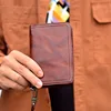AETOO  Men's short leather Commuter storage Handcrafted plant-tanned leather simple wallet Student Youth Men's leather wallet Si 2