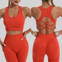 Seamless High Waist Leggings Tracksuit for Women, Yoga Sets, Sportswear, Workout, Sports Bra, Gym Clothing - Image 2