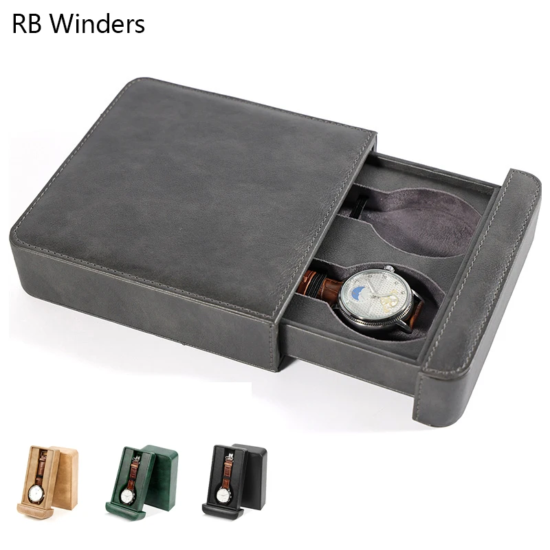 PU Leather Portable Watch Case Travel Storage Bag Watch Storage Bag Pullout Imitation Collision Personalized Gift Customize