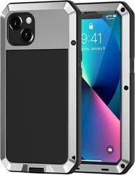 Tank Armor Metal Case with Aluminum Screw and Shockproof Glass Screen - iPhone 12 Mini (Silver)