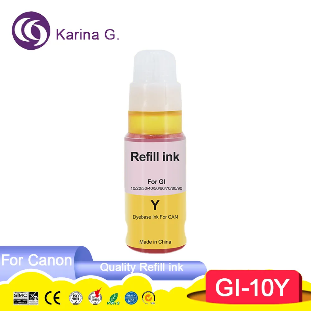 GI-10 GI10 GI 10 Premium Color Compatible Bulk Bottle Water Based Refill Tintas