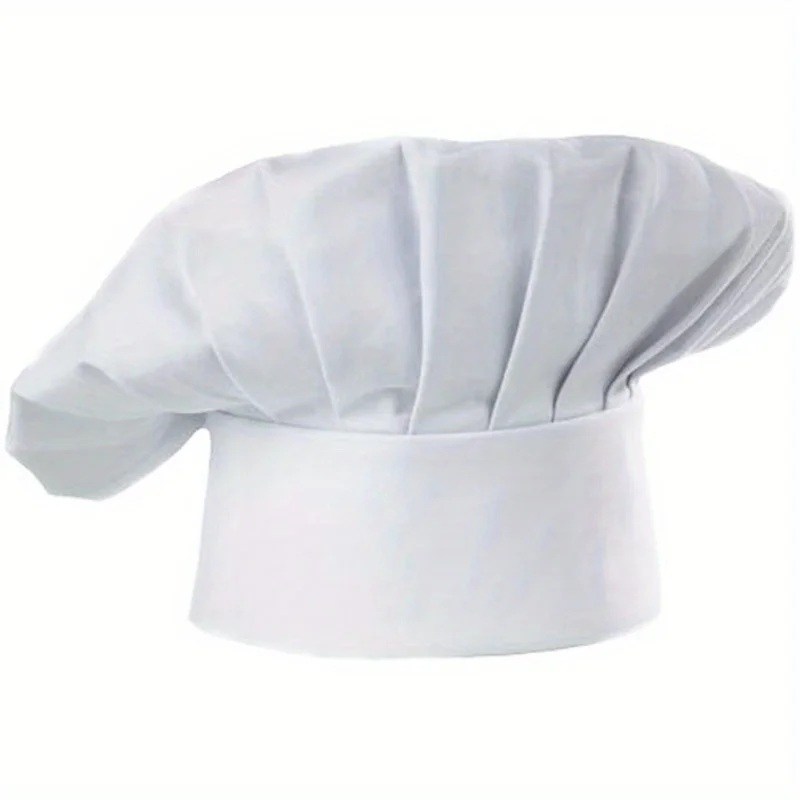 Adult Chef Hat Pack Adjustable Elastic Baker Cap 2pcs for Kitchen Cooking Suitable for Catering Schools Colleges Restaurants