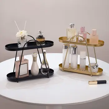 Light Luxury Large Capacity Jewelry Storage Rack Anti-rust Simple Desktop Storage Holder Modern Metal Makeup Holder Hotel 2