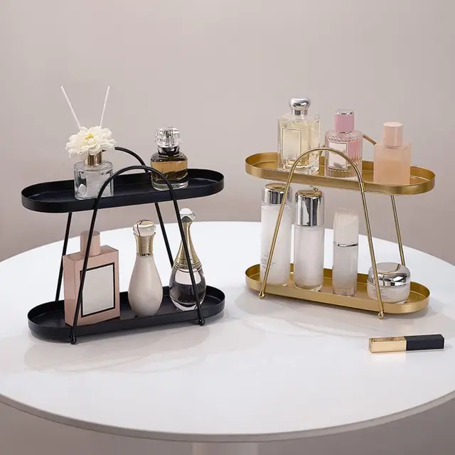 Light Luxury Large Capacity Jewelry Storage Rack Anti-rust Simple Desktop Storage Holder Modern Metal Makeup Holder Hotel 2